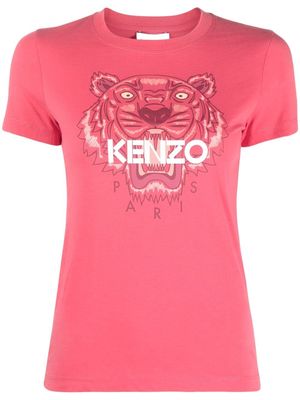Kenzo Tiger-print organic-cotton T-shirt - Pink