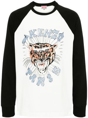 Kenzo Tiger-print raglan T-shirt - White