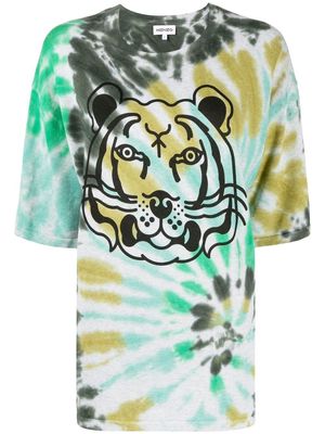 Kenzo tiger-print tie-dye T-shirt - Green