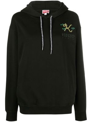Kenzo Tiger Tail K logo-embroidered hoodie - Black