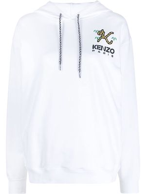 Kenzo Tiger Tail K logo-embroidered hoodie - White