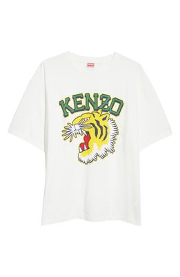 KENZO Tiger Varsity Oversize Cotton Graphic T-Shirt in Off White