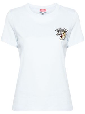 Kenzo Tiger Varsity-patch cotton T-shirt - Blue