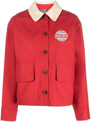 Kenzo Travel logo-appliqué cotton jacket - Red