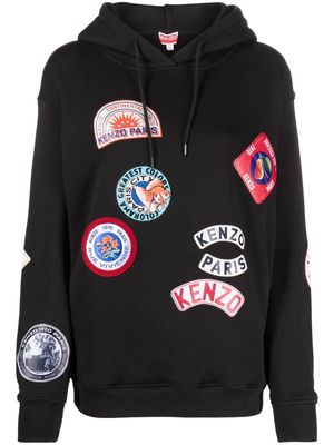 Kenzo Travel Patches cotton hoodie - Black