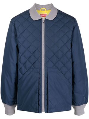 Kenzo two-tone diamond-quilt jacket - Blue