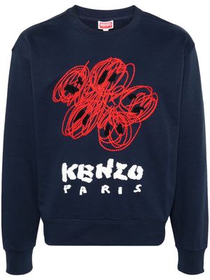 Kenzo Varsity Drawn floral-embroidered sweatshirt - Blue
