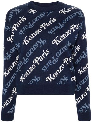 Kenzo Verdy logo-intarsia jumper - Blue