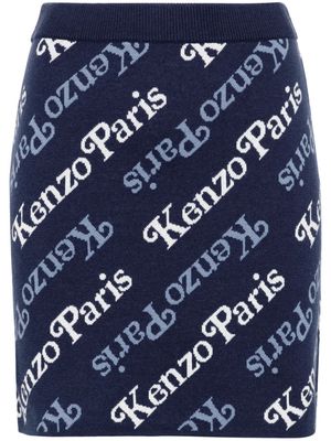 Kenzo Verdy logo-intarsia miniskirt - Blue