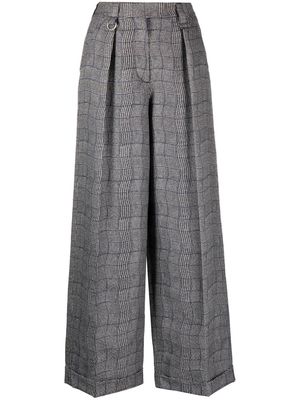 Kenzo Wavy Check wide-leg tailored trousers - Black