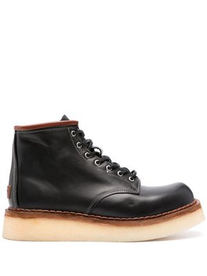 Kenzo wedge leather boots - Black
