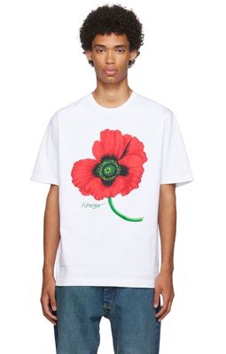 Kenzo White Poppy Short Sleeve T-Shirt