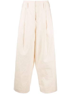 Kenzo wide-leg cotton pants - Neutrals