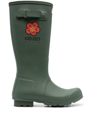 Kenzo x Hunter Boke Flower-print wellington boots - Green