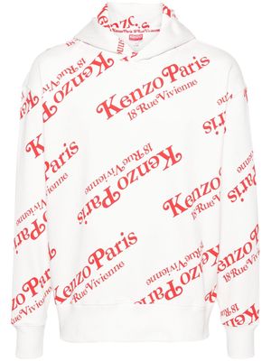 Kenzo x Verdy monogram-pattern hoodie - White
