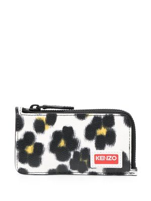 Kenzo zip-up floral-print wallet - White