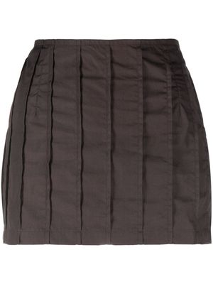 Kerne.Milk Obi cotton straight skirt - Brown