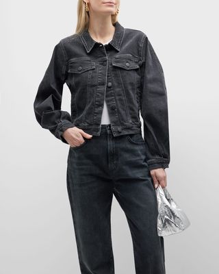 Kersee Bubble-Sleeve Denim Jacket