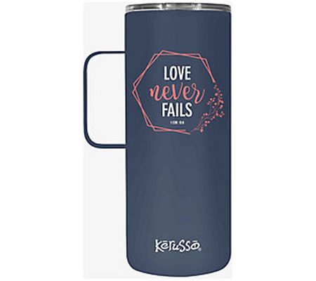 Kerusso Dual-Wall Love Never Fails 22-oz Mug wi th Handle