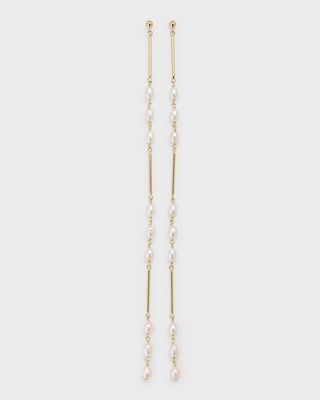 Keshi Pearl Linear Bar Drop Earrings