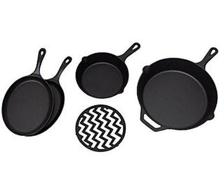 Keveri The Sizzling Pack 5-Piece Cast Iron Pan et