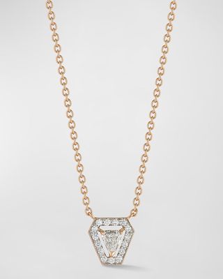 Keynes 18K Rose Gold Diamond Shield Pendant Necklace