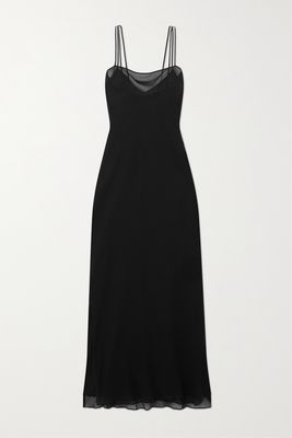 Khaite - Allegra Silk-chiffon Midi Dress - Black