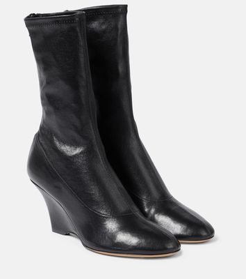 Khaite Apollo wedge leather ankle boots