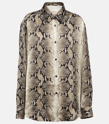 Khaite Argo python-print blouse