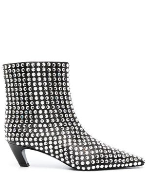 KHAITE Arizona crystal embellishment ankle boots - Black