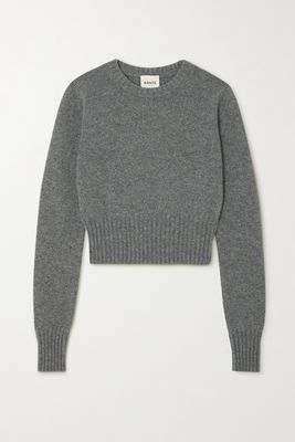 Khaite - Aroon Cropped Cashmere Sweater - Gray