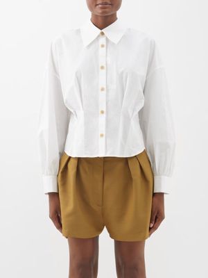 Khaite - Arwin Dart-tucked Cotton-poplin Shirt - Womens - White