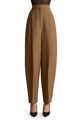 Khaite Ashford High Waist Balloon Leg Pants in Toffee