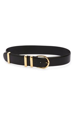 Khaite Bella Leather Belt in 255 Gold/Black