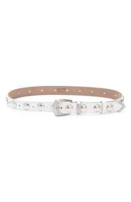 Khaite Benny Stud Patent Leather Belt in 100 White