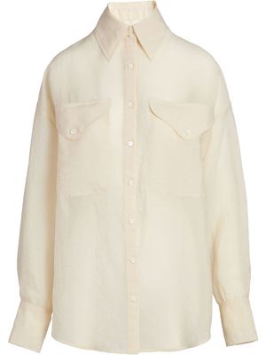 KHAITE Birdie long-sleeved blouse - Neutrals