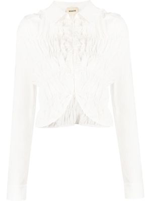 KHAITE Brena ruched blouse - White