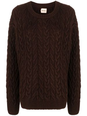 KHAITE cable-knit cashmere jumper - Brown