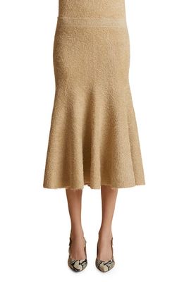 Khaite Cadence Silk & Cashmere Sweater Skirt in Wheat