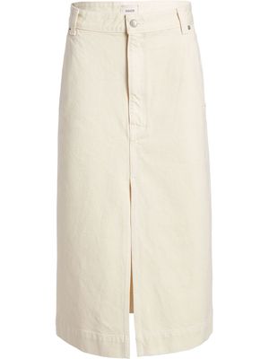 KHAITE Charlene front-slit skirt - White