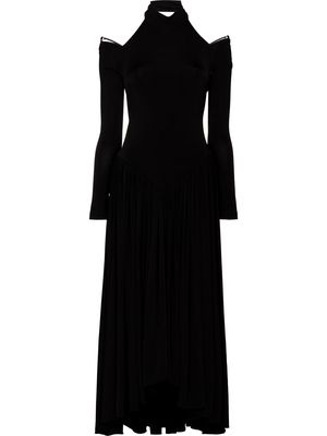 KHAITE cold-shoulder long-sleeve dress - Black