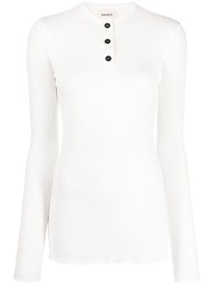 KHAITE cotton-blend knitted top - White