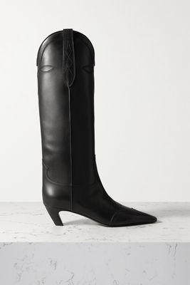 Khaite - Dallas Leather Knee Boots - Black