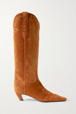 Khaite - Dallas Suede Knee Boots - Brown