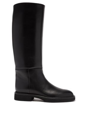 Khaite - Derby Leather Knee-high Boots - Womens - Black