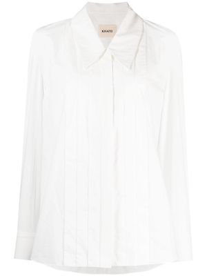 KHAITE Dorian pleated cotton shirt - White