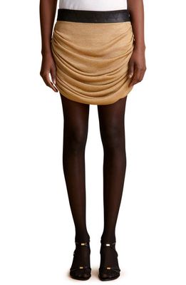 Khaite Draitton Draped Metallic Miniskirt in Gold