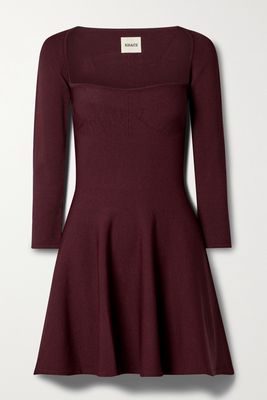Khaite - Dylan Stretch-knit Mini Dress - Burgundy