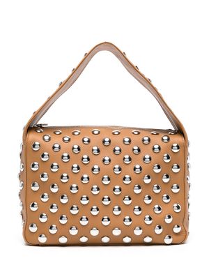 KHAITE Elena studded shoulder bag - Neutrals