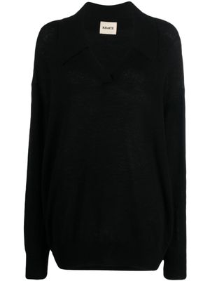 KHAITE Elsia collared cashmere jumper - Black